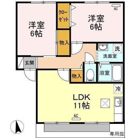 カムール際波　Ａの物件間取画像